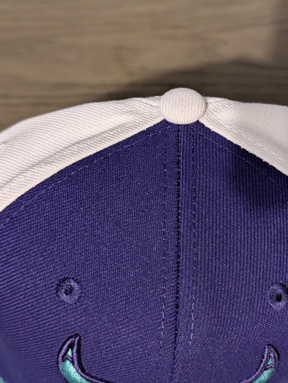 Purple & Teal Basketball Bull Logo Snapback Hat - Picture 2 of 8